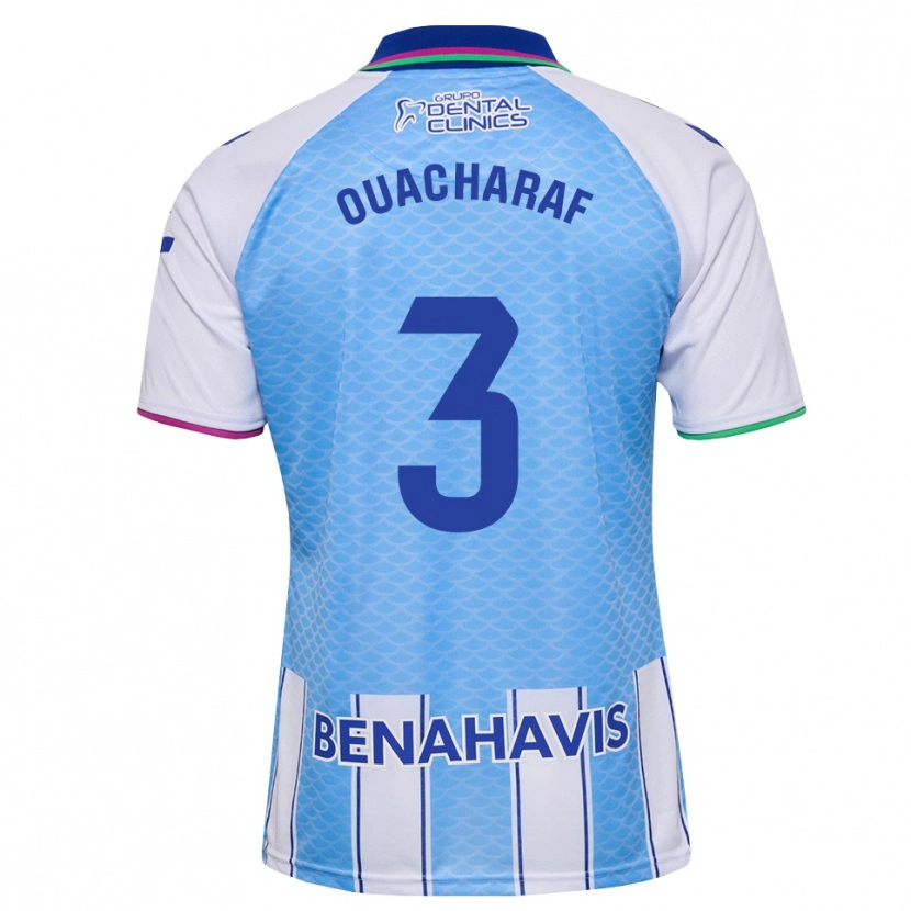 Danxen Criança Camisola Bilal Ouacharaf #3 Azul Céu Profundo Branco Principal 2026/27 Camisa