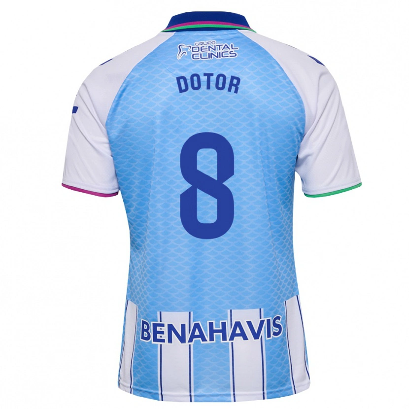 Danxen Criança Camisola Carlos Dotor #8 Azul Céu Profundo Branco Principal 2026/27 Camisa