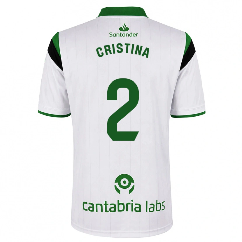 Danxen Criança Camisola Cristina Muñoz García #2 Branco Verde Preto Principal 2026/27 Camisa