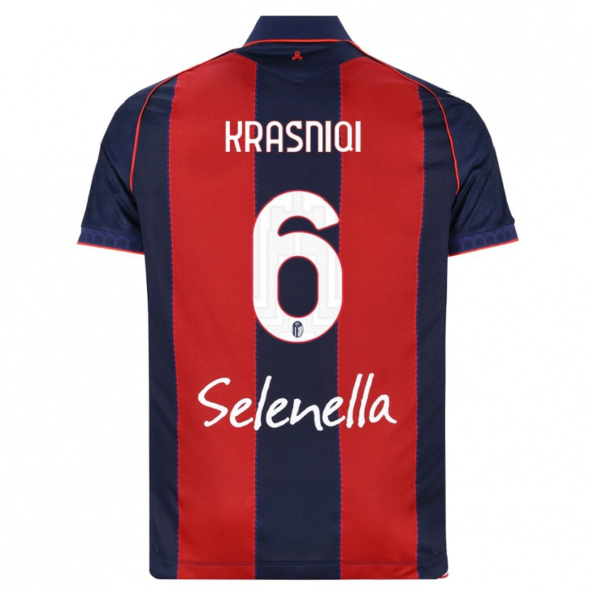Danxen Criança Camisola Besalet Krasniqi #6 Azul Real Vermelho Branco Principal 2026/27 Camisa
