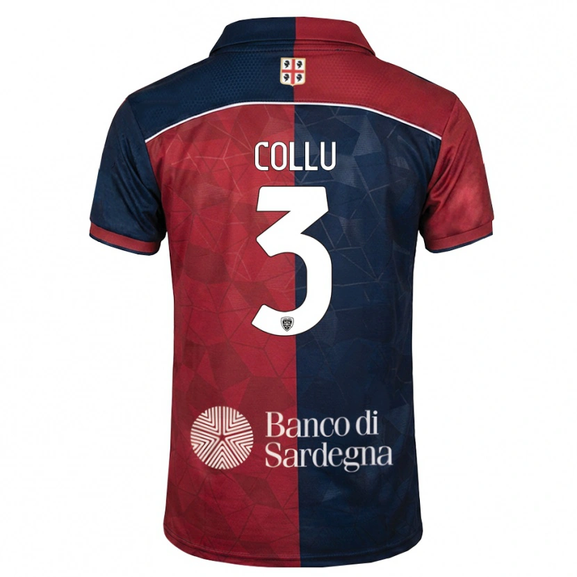 Danxen Criança Camisola Davide Collu #3 Bordô Azul Real Principal 2026/27 Camisa