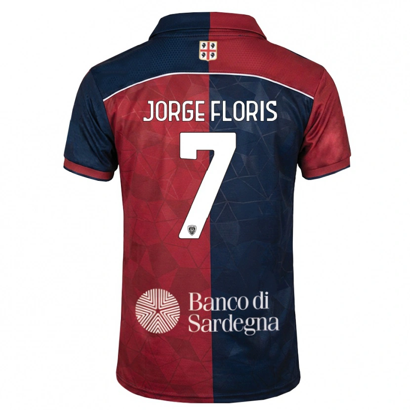 Danxen Criança Camisola Nicolò Jorge Floris #7 Bordô Azul Real Principal 2026/27 Camisa
