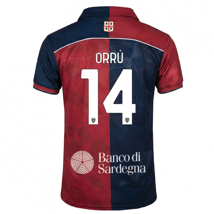 Danxen Criança Camisola Gabriele Orrù #14 Bordô Azul Real Principal 2026/27 Camisa