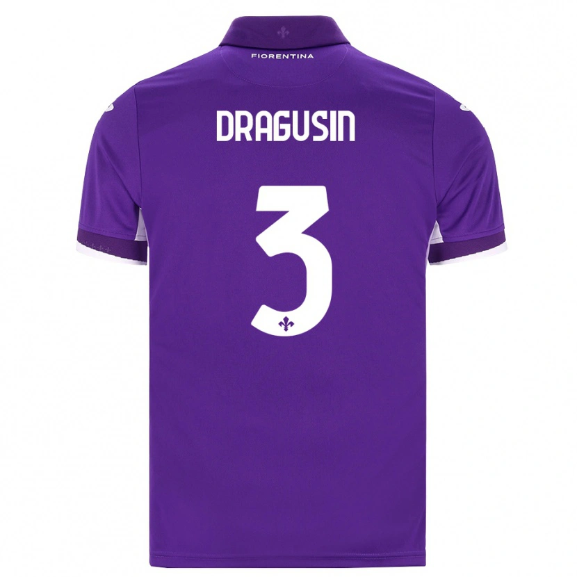 Danxen Criança Camisola Radu Drăgușin #3 Roxo Branco Rosa Principal 2026/27 Camisa
