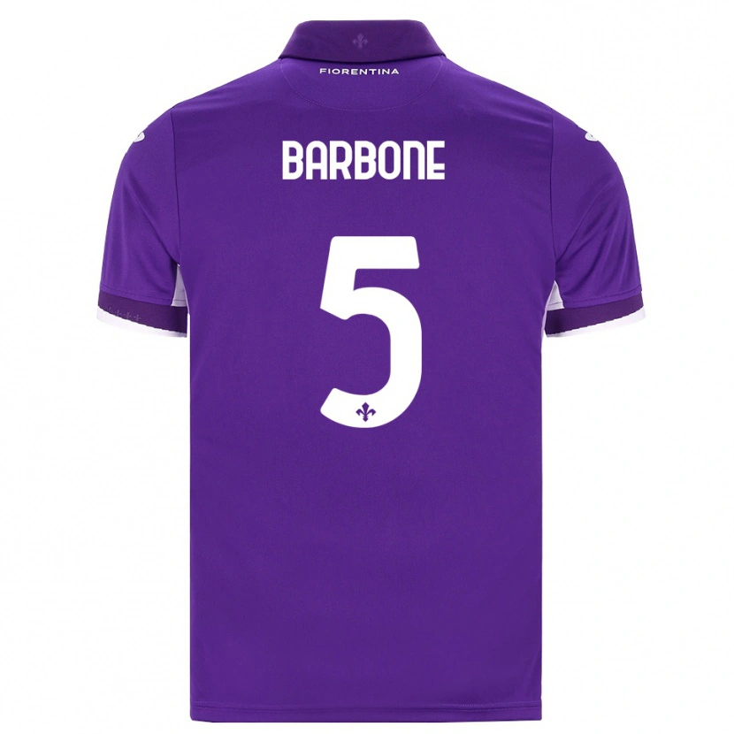 Danxen Criança Camisola Mattia Barbone #5 Roxo Branco Rosa Principal 2026/27 Camisa