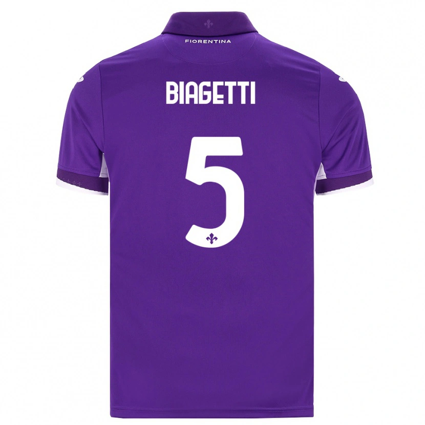 Danxen Criança Camisola Christian Biagetti #5 Roxo Branco Rosa Principal 2026/27 Camisa