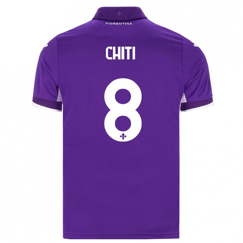 Danxen Criança Camisola Alessio Chiti #8 Roxo Branco Rosa Principal 2026/27 Camisa
