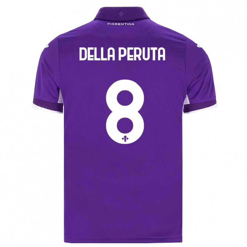 Danxen Criança Camisola Victoria Della Peruta #8 Roxo Branco Rosa Principal 2026/27 Camisa