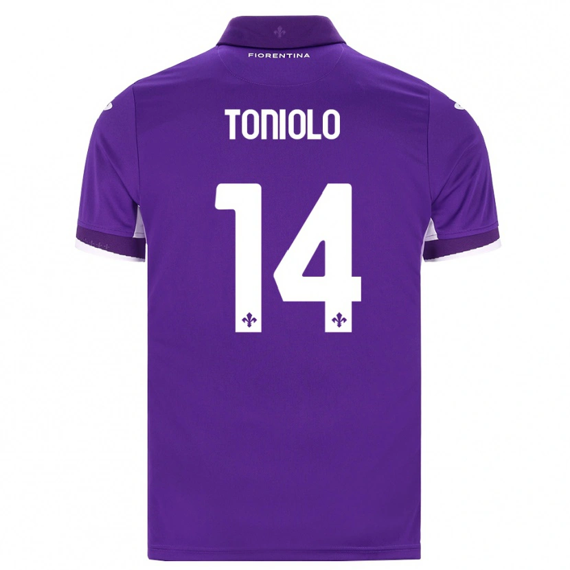 Danxen Criança Camisola Martina Toniolo #14 Roxo Branco Rosa Principal 2026/27 Camisa