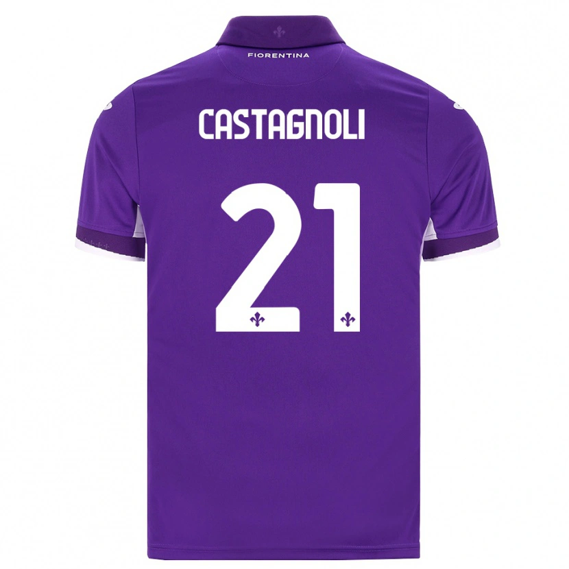 Danxen Criança Camisola Filippo Castagnoli #21 Roxo Branco Rosa Principal 2026/27 Camisa
