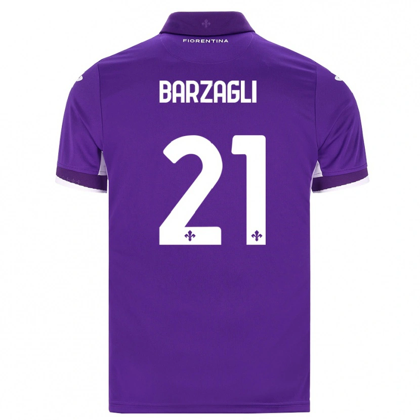 Danxen Criança Camisola Mattia Barzagli #21 Roxo Branco Rosa Principal 2026/27 Camisa