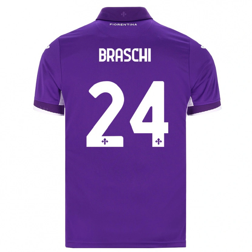 Danxen Criança Camisola Riccardo Braschi #24 Roxo Branco Rosa Principal 2026/27 Camisa
