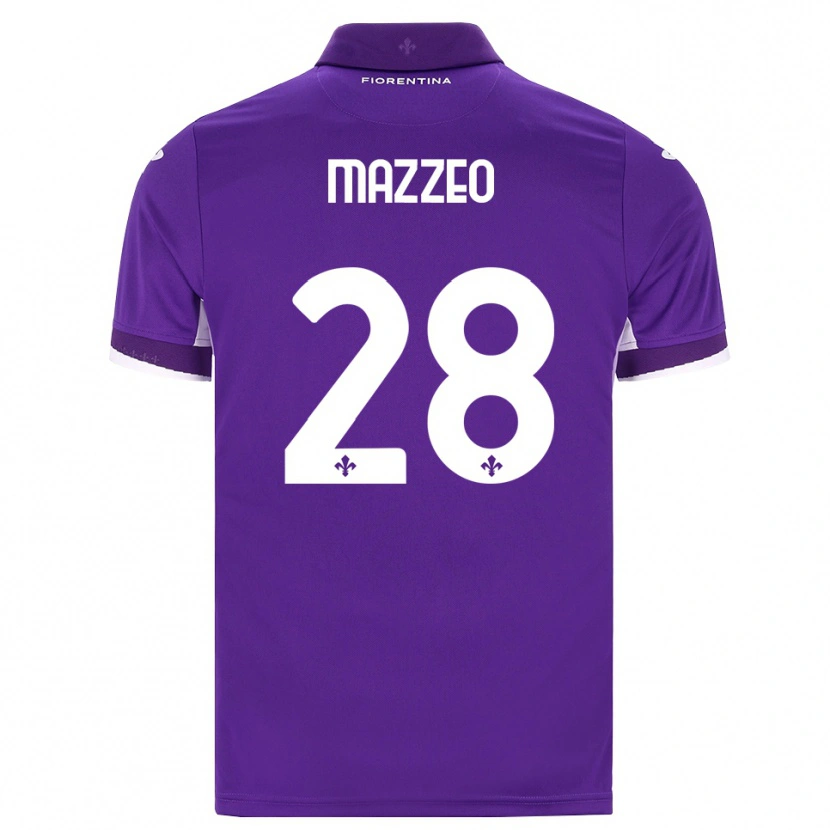 Danxen Criança Camisola Brando Mazzeo #28 Roxo Branco Rosa Principal 2026/27 Camisa