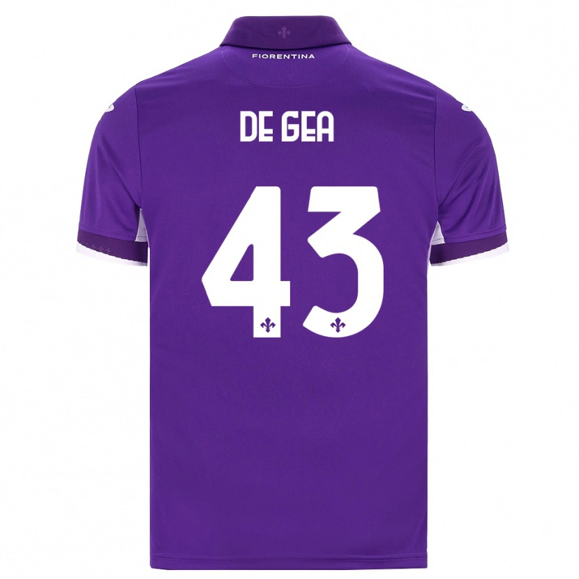 Danxen Criança Camisola David De Gea #43 Roxo Branco Rosa Principal 2026/27 Camisa