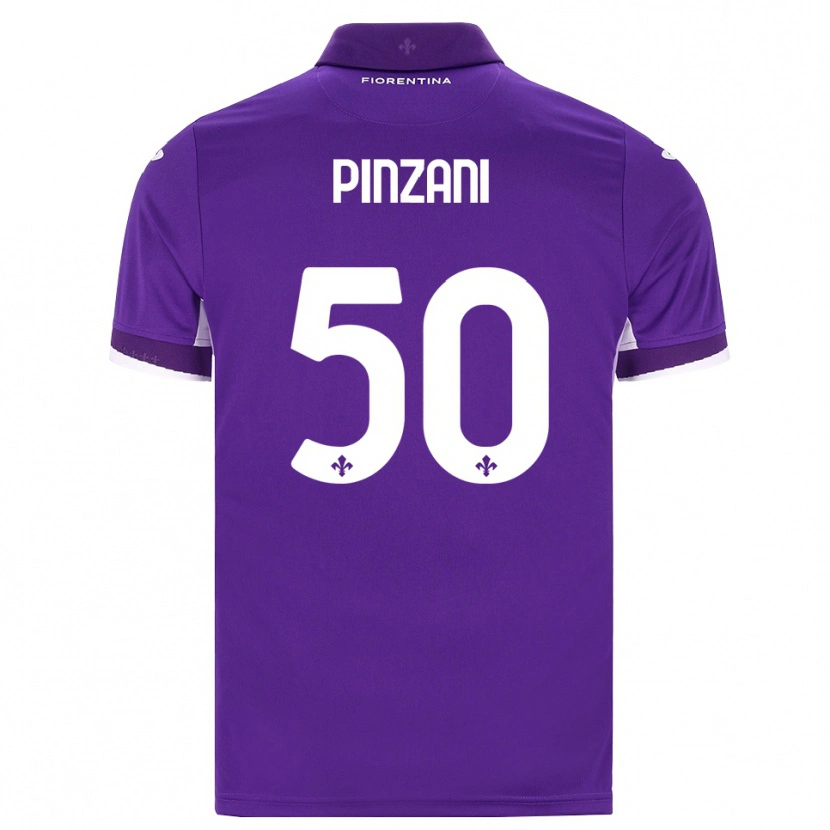 Danxen Criança Camisola Lorenzo Pinzani #50 Roxo Branco Rosa Principal 2026/27 Camisa