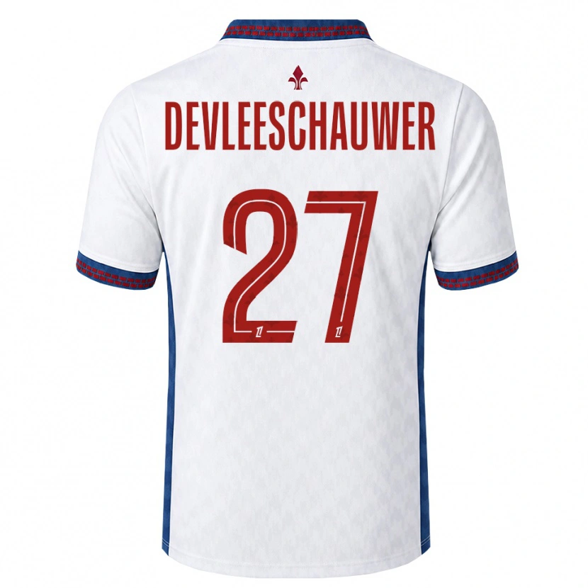 Danxen Criança Camisola Gwenaëlle Devleeschauwer #27 Vermelho Branco Azul Alternativa 2026/27 Camisa