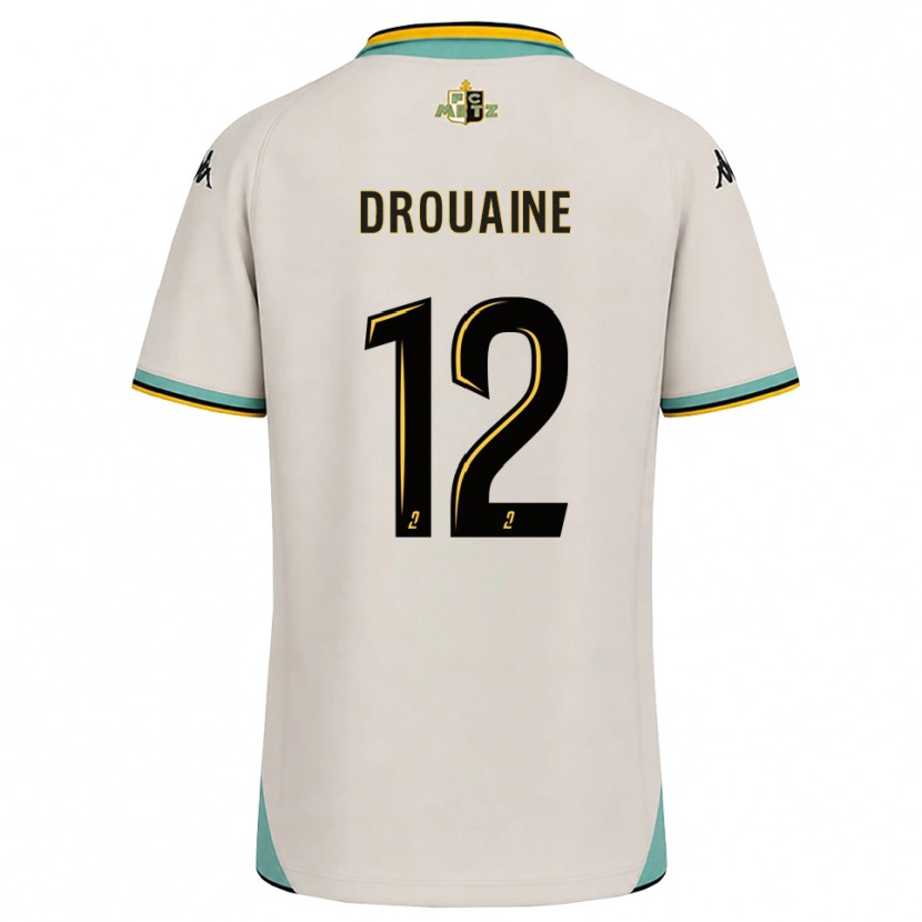 Danxen Criança Camisola Mathieu Drouaine #12 Branco Floral Preto Alternativa 2026/27 Camisa