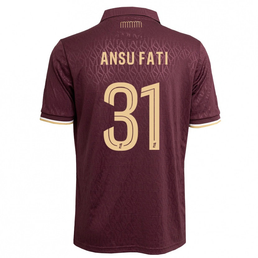 Danxen Criança Camisola Ansu Fati #31 Marrom Areia De Castanha Alternativa 2026/27 Camisa