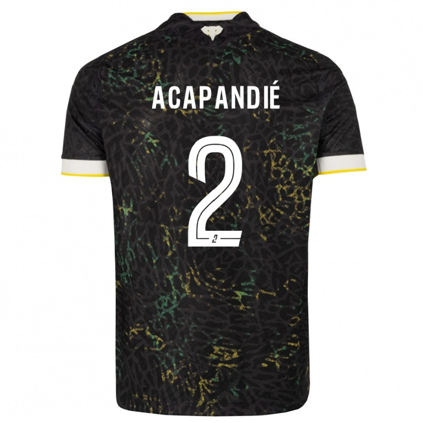 Danxen Criança Camisola Mathieu Acapandié #2 Preto Branco Amarelo Alternativa 2026/27 Camisa