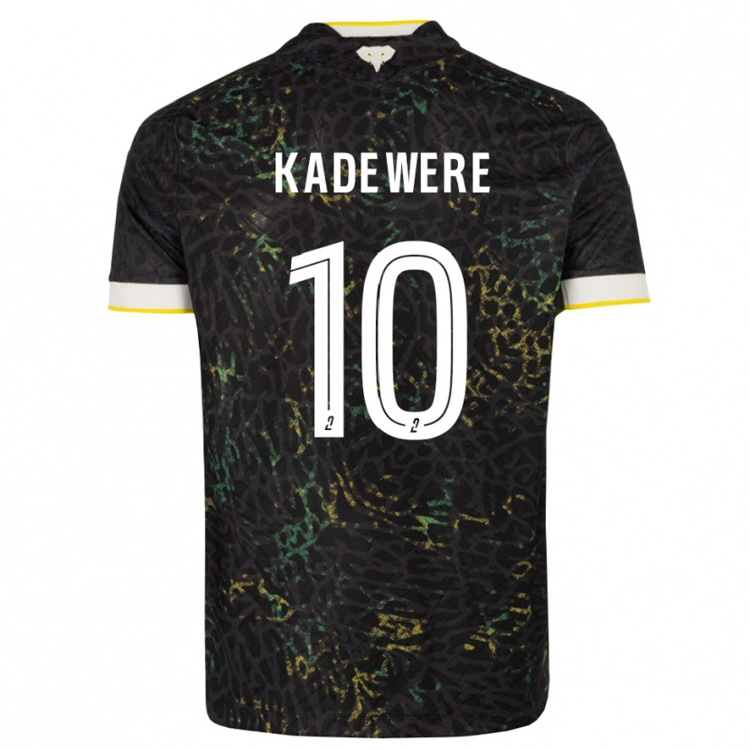 Danxen Criança Camisola Tino Kadewere #10 Preto Branco Amarelo Alternativa 2026/27 Camisa
