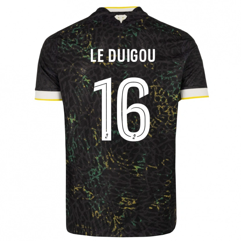 Danxen Criança Camisola Daniel Le Duigou #16 Preto Branco Amarelo Alternativa 2026/27 Camisa