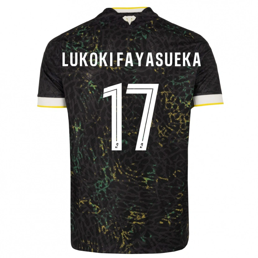 Danxen Criança Camisola Kévin Lukoki Fayasueka #17 Preto Branco Amarelo Alternativa 2026/27 Camisa
