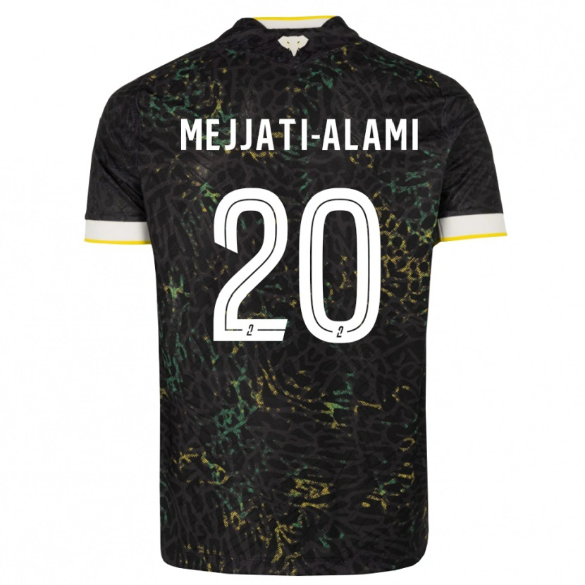 Danxen Criança Camisola Maxime Mejjati-Alami #20 Preto Branco Amarelo Alternativa 2026/27 Camisa