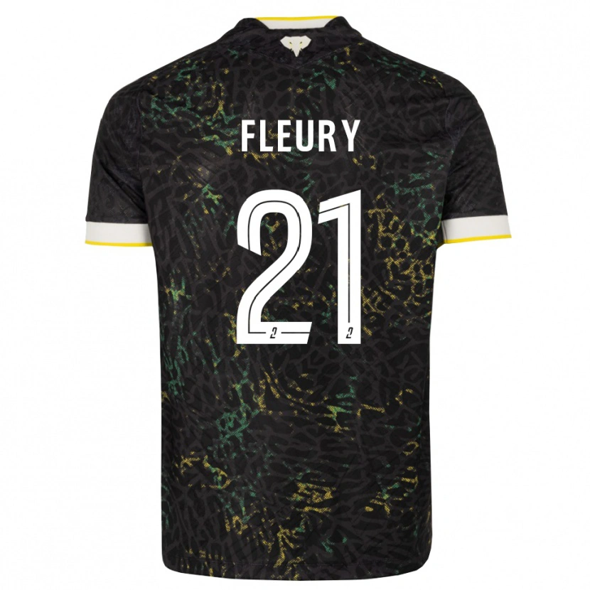 Danxen Criança Camisola Louise Fleury #21 Preto Branco Amarelo Alternativa 2026/27 Camisa