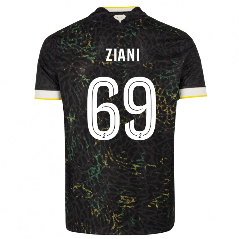 Danxen Criança Camisola Sacha Ziani #69 Preto Branco Amarelo Alternativa 2026/27 Camisa
