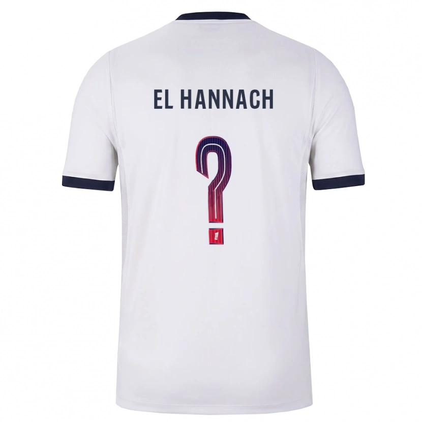 Danxen Criança Camisola Younes El Hannach #0 Branco Preto Vermelho Alternativa 2026/27 Camisa