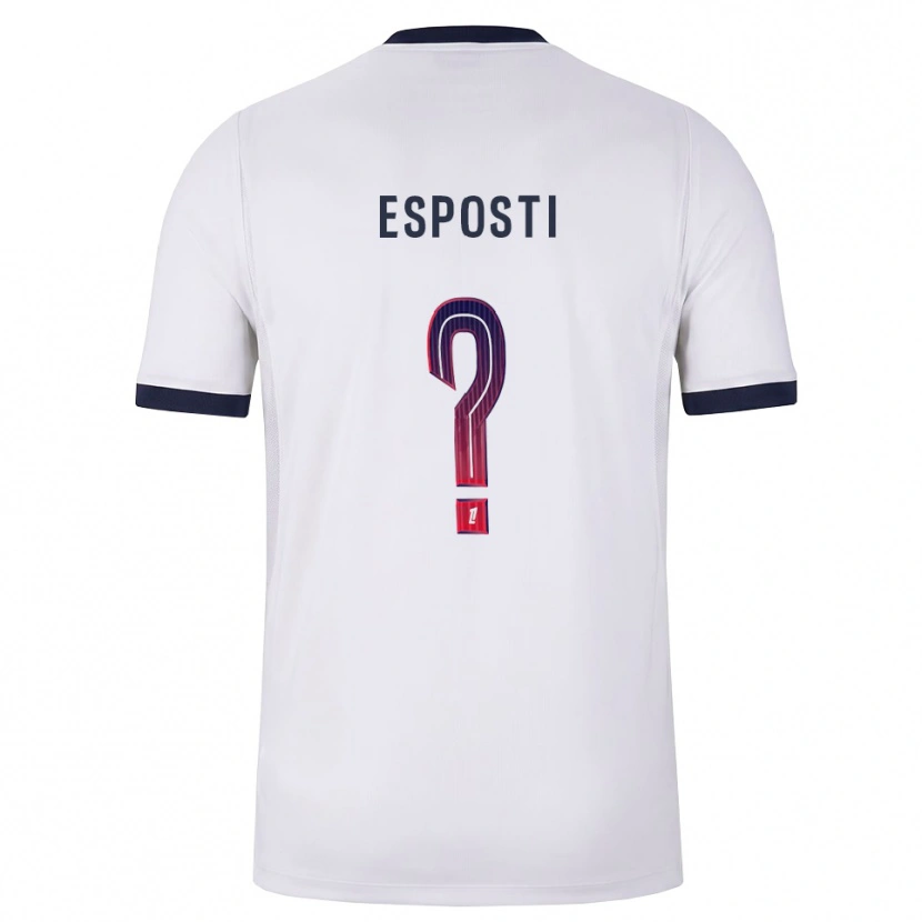 Danxen Criança Camisola Ines Degli Esposti #0 Branco Preto Vermelho Alternativa 2026/27 Camisa