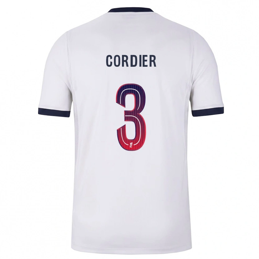 Danxen Criança Camisola Thomas Cordier #3 Branco Preto Vermelho Alternativa 2026/27 Camisa