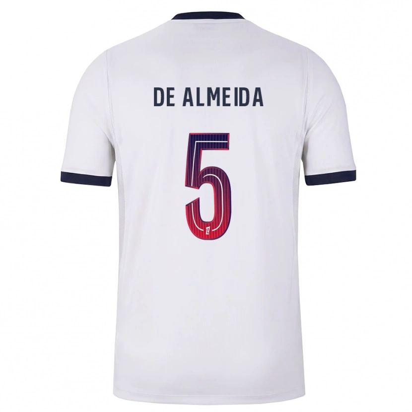 Danxen Criança Camisola Elisa De Almeida #5 Branco Preto Vermelho Alternativa 2026/27 Camisa