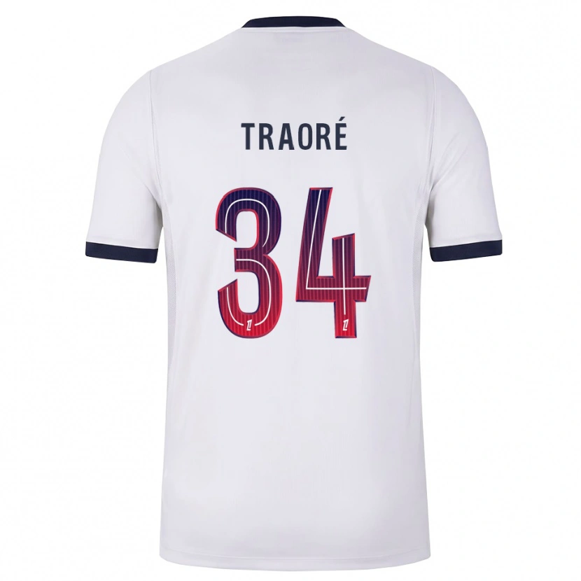Danxen Criança Camisola Naolia Traoré #34 Branco Preto Vermelho Alternativa 2026/27 Camisa