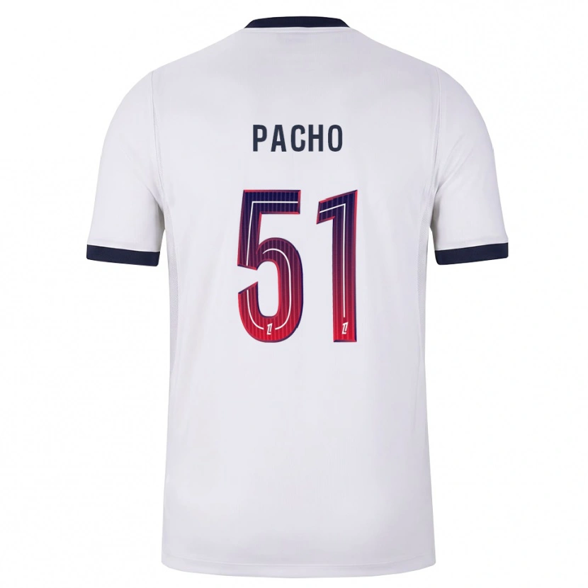 Danxen Criança Camisola Willian Pacho #51 Branco Preto Vermelho Alternativa 2026/27 Camisa