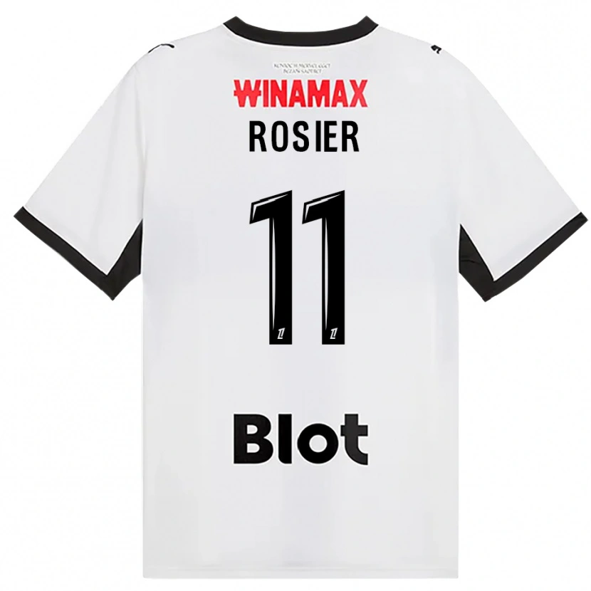 Danxen Criança Camisola Lucas Rosier #11 Preto Branco Vermelho Alternativa 2026/27 Camisa