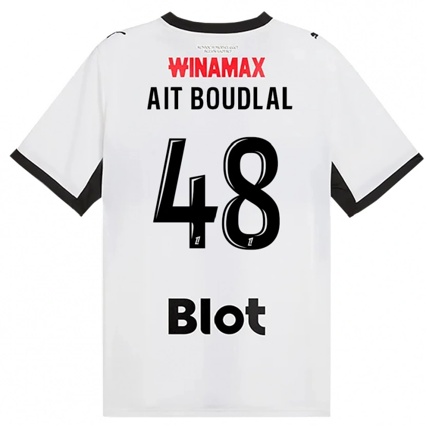 Danxen Criança Camisola Abdelhamid Ait Boudlal #48 Preto Branco Vermelho Alternativa 2026/27 Camisa