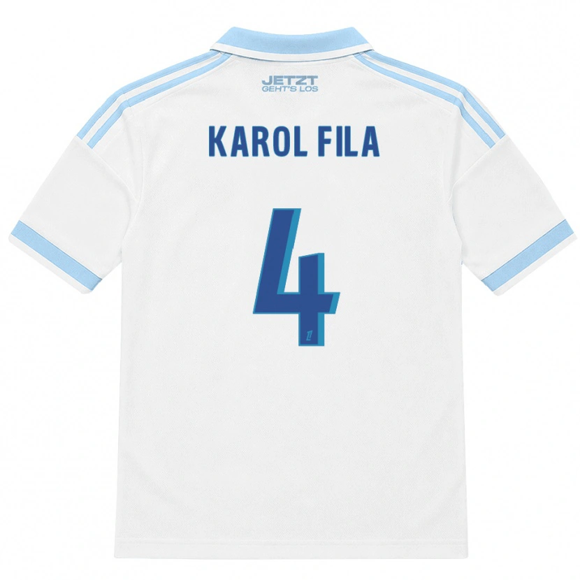 Danxen Criança Camisola Karol Fila #4 Azul Céu Claro Branco Vermelho Alternativa 2026/27 Camisa