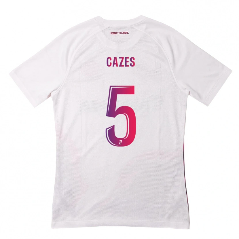Danxen Criança Camisola Manon Cazes #5 Branco Rosa Roxo Alternativa 2026/27 Camisa