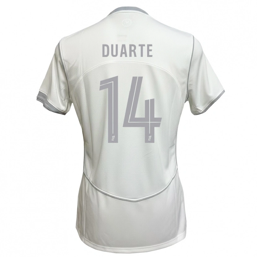 Danxen Criança Camisola Luis Duarte #14 Cinza Branco Alternativa 2026/27 Camisa