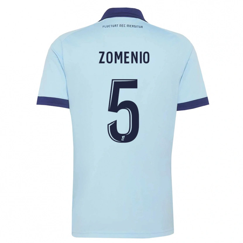 Danxen Criança Camisola Paco Zomenio #5 Azul Centáurea Preto Alternativa 2026/27 Camisa
