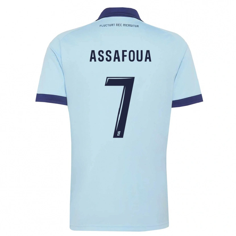 Danxen Criança Camisola Nolhan Assafoua #7 Azul Centáurea Preto Alternativa 2026/27 Camisa