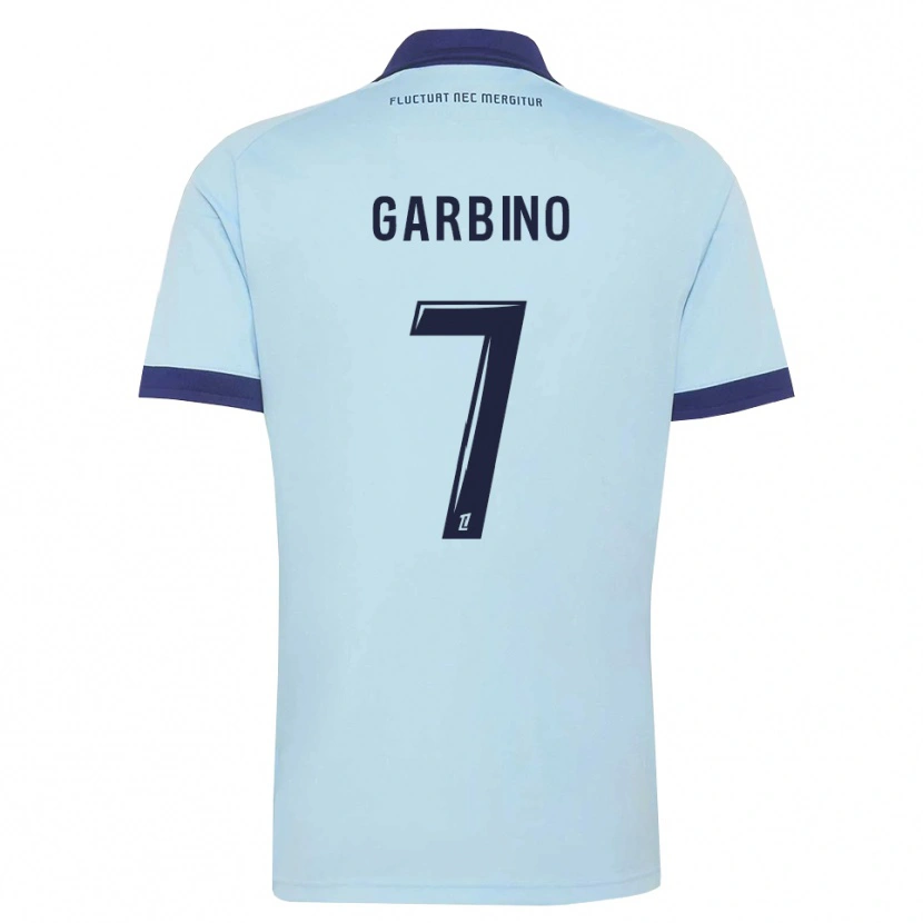 Danxen Criança Camisola Maëlle Garbino #7 Azul Centáurea Preto Alternativa 2026/27 Camisa