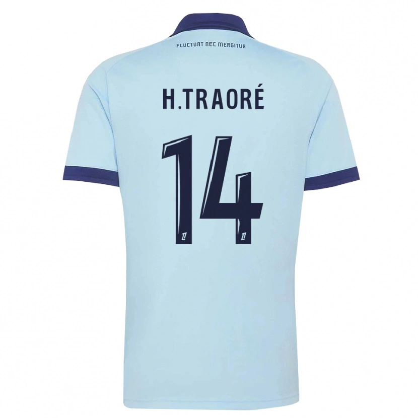 Danxen Criança Camisola Hamari Traoré #14 Azul Centáurea Preto Alternativa 2026/27 Camisa