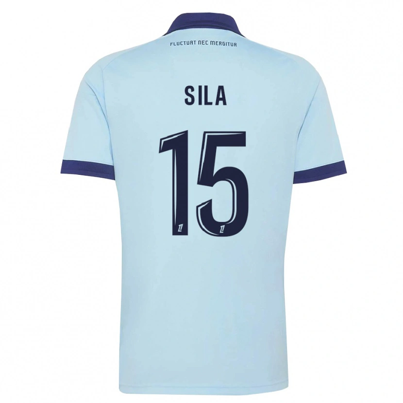 Danxen Criança Camisola Oumar Sila #15 Azul Centáurea Preto Alternativa 2026/27 Camisa