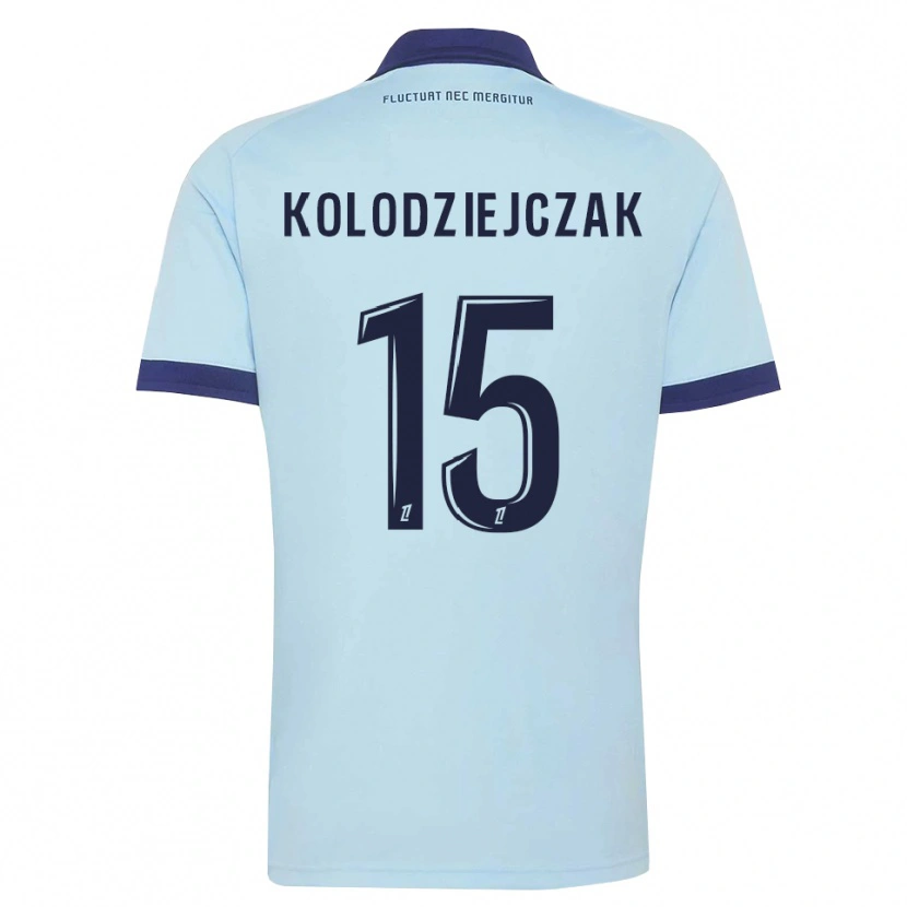 Danxen Criança Camisola Timothée Kolodziejczak #15 Azul Centáurea Preto Alternativa 2026/27 Camisa