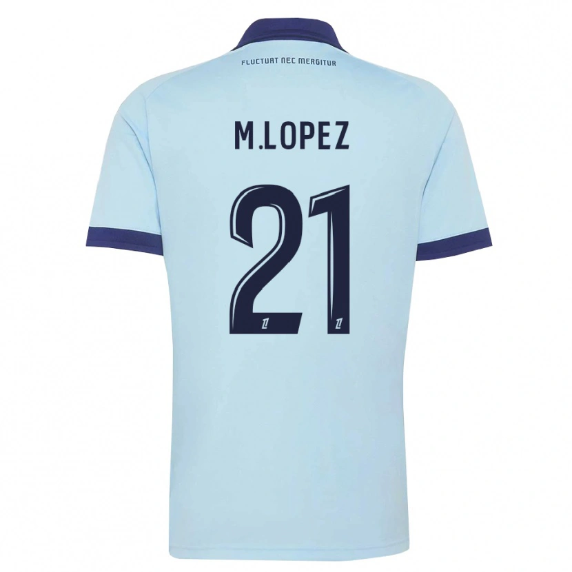Danxen Criança Camisola Maxime Lopez #21 Azul Centáurea Preto Alternativa 2026/27 Camisa