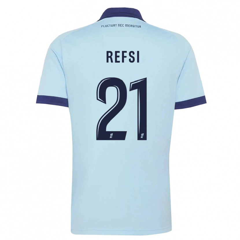 Danxen Criança Camisola Ilian Refsi #21 Azul Centáurea Preto Alternativa 2026/27 Camisa