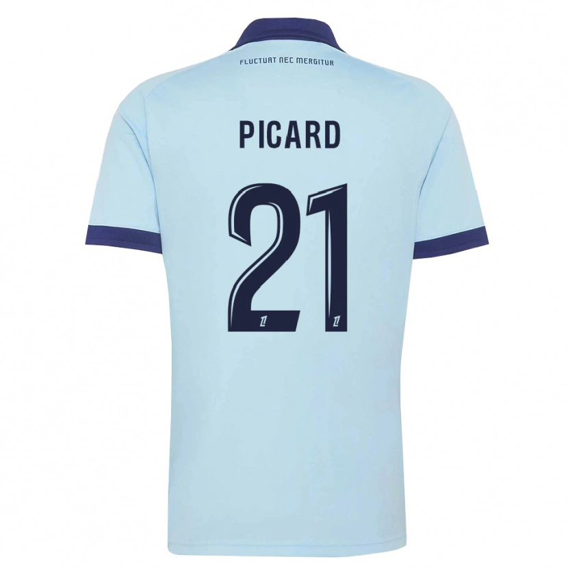 Danxen Criança Camisola Océane Picard #21 Azul Centáurea Preto Alternativa 2026/27 Camisa