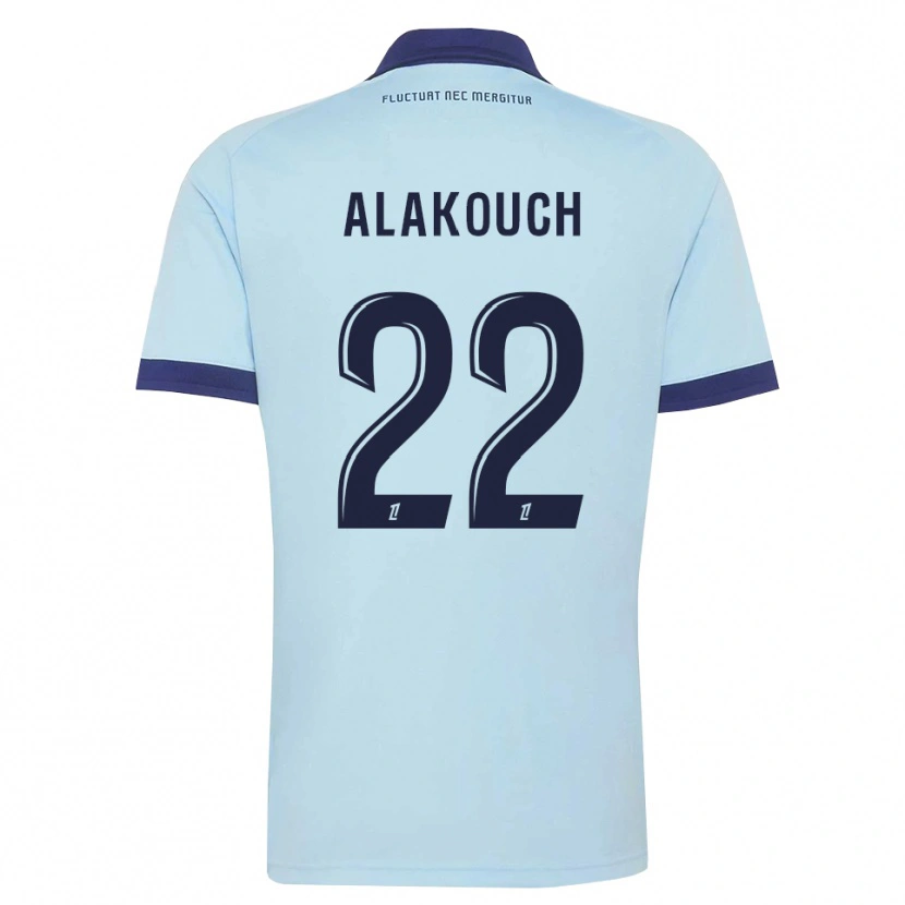 Danxen Criança Camisola Sofiane Alakouch #22 Azul Centáurea Preto Alternativa 2026/27 Camisa